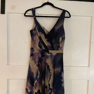 Andrew Marc empire waist dress - watercolor design - size 6